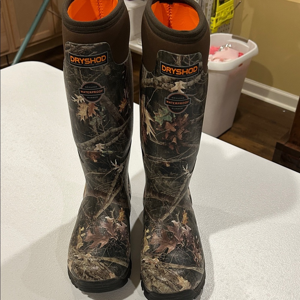 Dryshod Mens Waterproof Camo Boots- Brown/Orange/Green